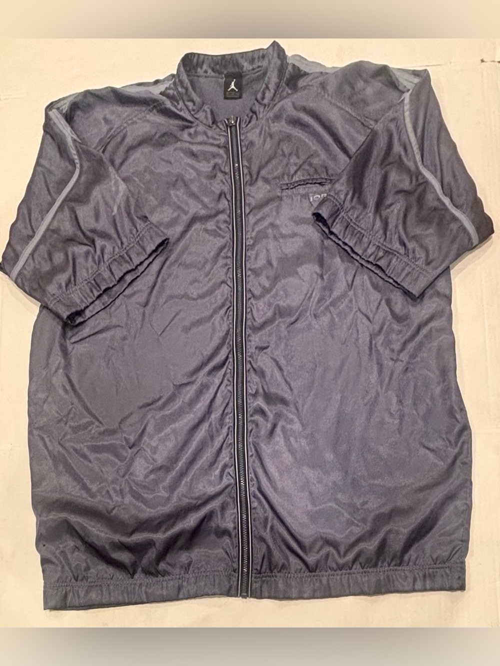 Vintage Jordan Men's Dark Navy Zip Track Jacket